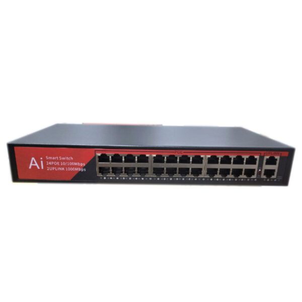 SWITCH 26‐PORT 10/100/1000Mbps WITH 24‐PORT POE + 2Gigabit CNB‐EF1024G - POE
