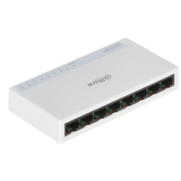 8-портовый коммутатор. Порты: 8x RJ45 (10/100M) DAHUA DH-PFS3008-8ET-L